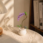 Handgefertigte Orchidee aus Glas, Geburtsmonats-Blumengeschenk, 15-21 cm Höhe, Dekoration für Zuhause