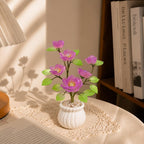 Handgefertigte Glas-Kamelien-Blumenarrangement, Geburtsmonatsblume, Dekoration, 15-21 cm