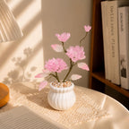 Glas-Glyzinien-Arrangement, handgefertigte immergrüne Blumen, lila, Geburtstagsgeschenk