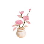 Handgefertigte Glas-Kamelien-Blumenarrangement, Geburtsmonatsblume, Dekoration, 15-21 cm
