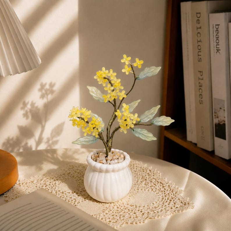 Handgefertigte Orchidee aus Glas, Geburtsmonats-Blumengeschenk, 15-21 cm Höhe, Dekoration für Zuhause