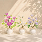 Handgefertigte Orchidee aus Glas, Geburtsmonats-Blumengeschenk, 15-21 cm Höhe, Dekoration für Zuhause