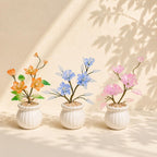 Osmanthusblüten aus Glas, handgefertigtes Blumenarrangement, Geburtsmonatsblume